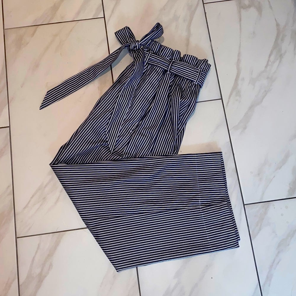 PaperBag Waist-Belted 3/4 length Pants